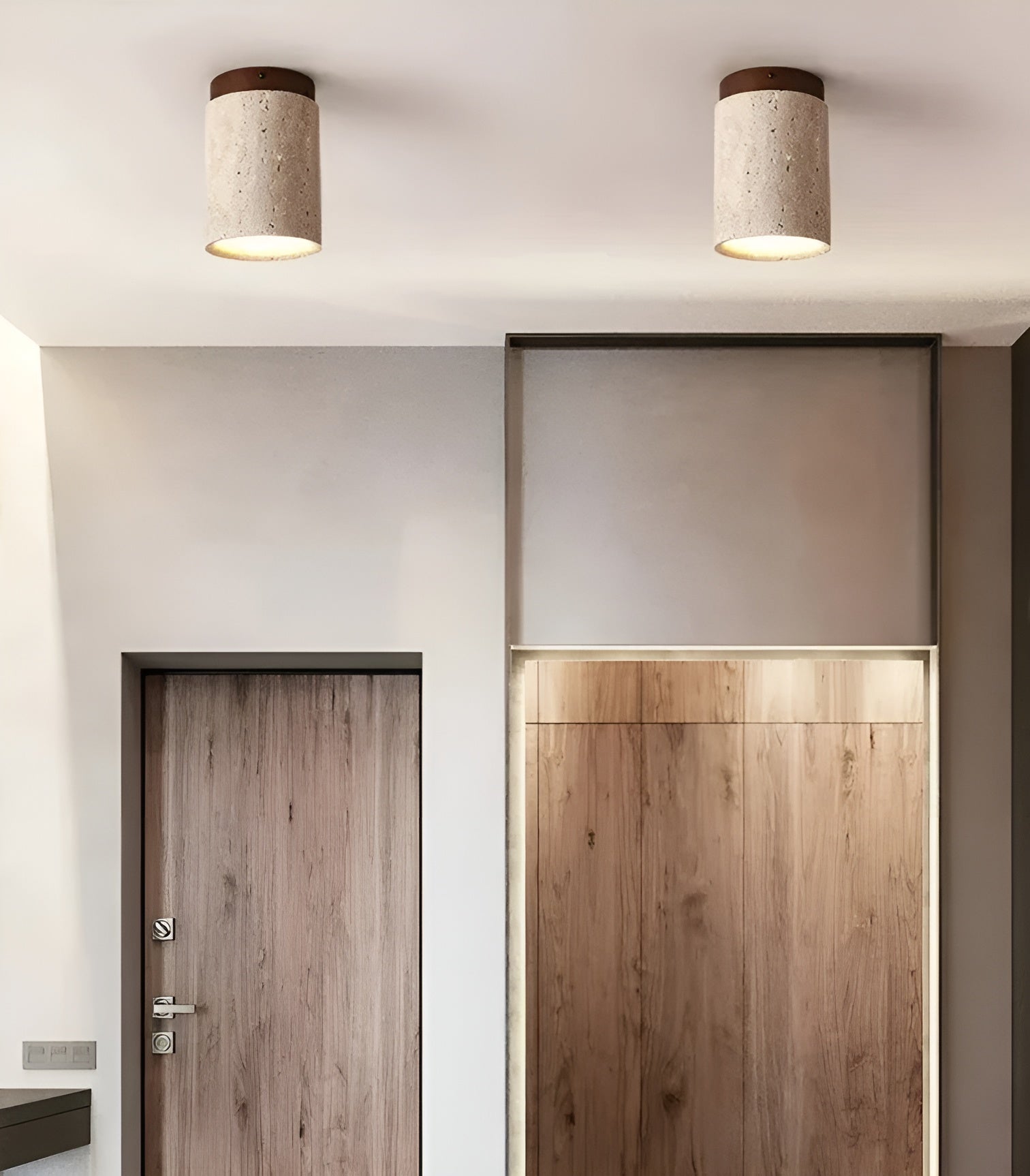 ZenElegance Travertine Ceiling Lamp - Travertine Ceiling
