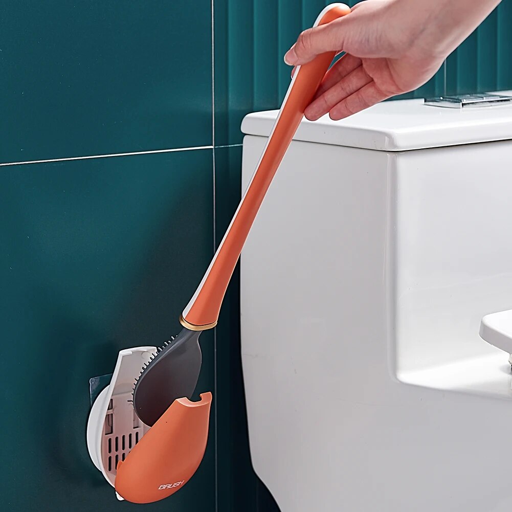 SumiClean - Silicone Toilet Brush with Wall Holder