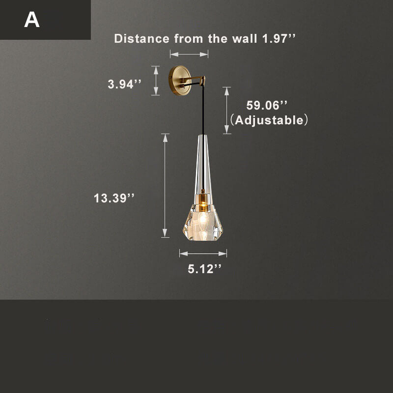 CrystalGlow Wall Lamp - Crystal Glass
