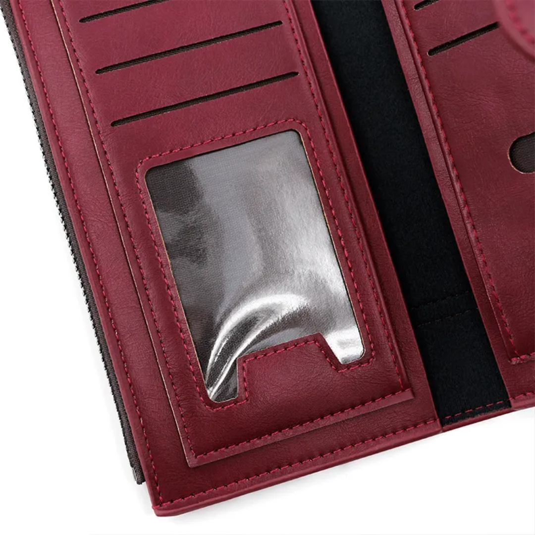 ElegantLeather - Long Leather Wallet for Women
