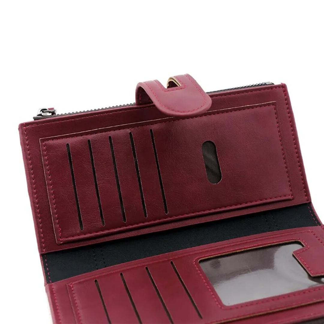 ElegantLeather - Long Leather Wallet for Women