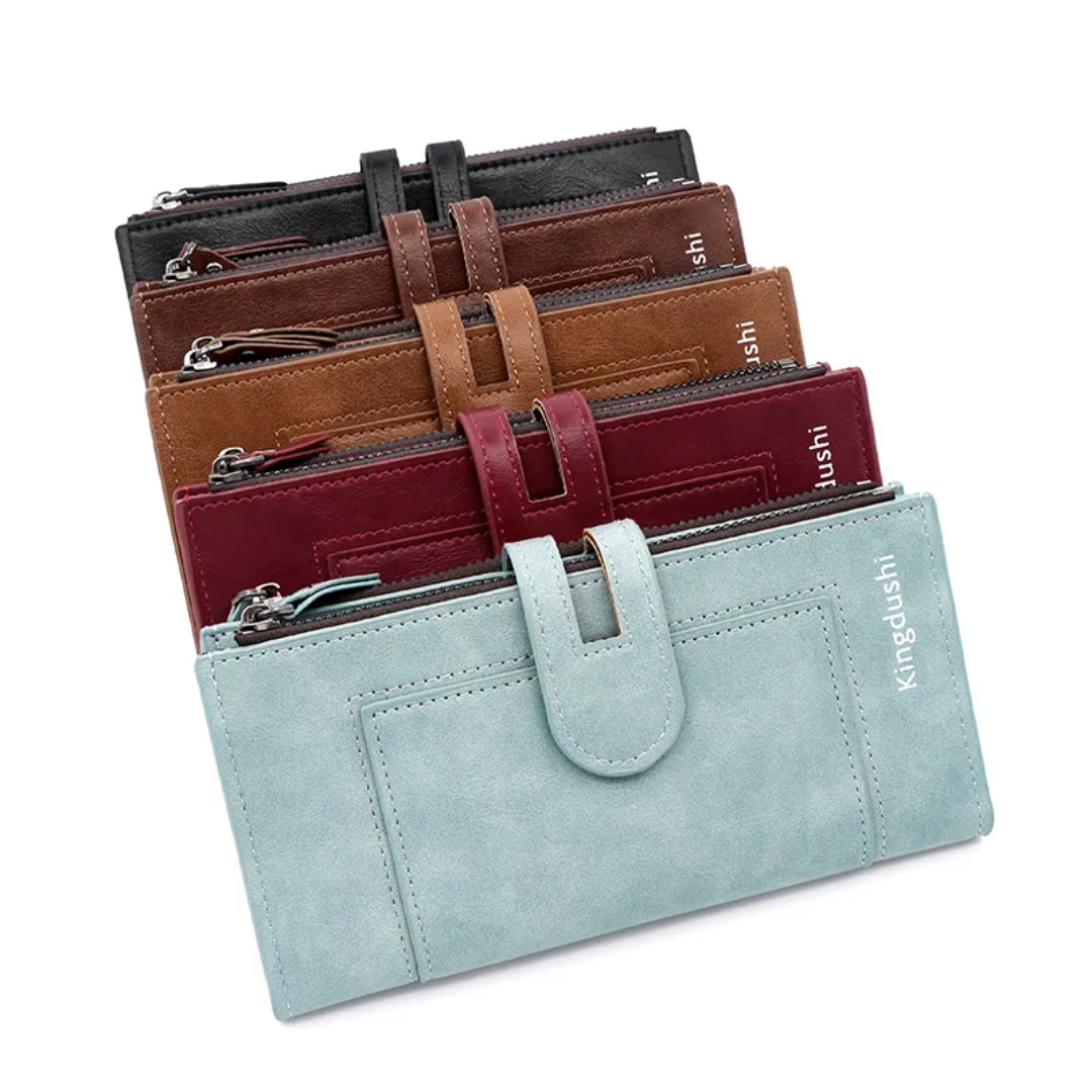 ElegantLeather - Long Leather Wallet for Women