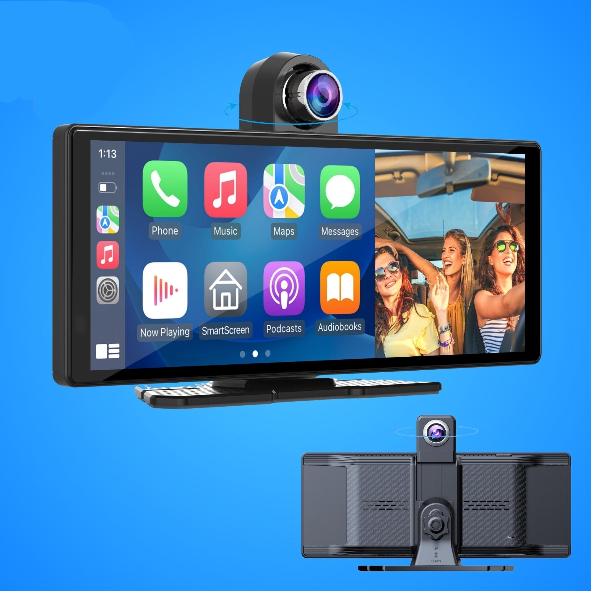 SmartDasho | Apple CarPlay Screen with 4K Dashcam & Waterproof Camera | Safe Driving Solution for All Vehicles 3