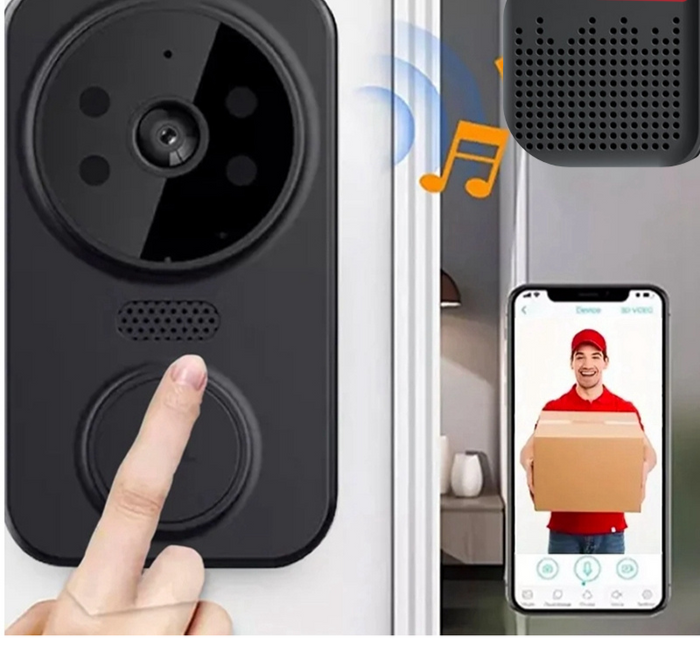 Smart Doorbell Camera | Wi-Fi Video Doorbell with HD Night Vision | Two-Way Audio for 24/7 Home Security 0