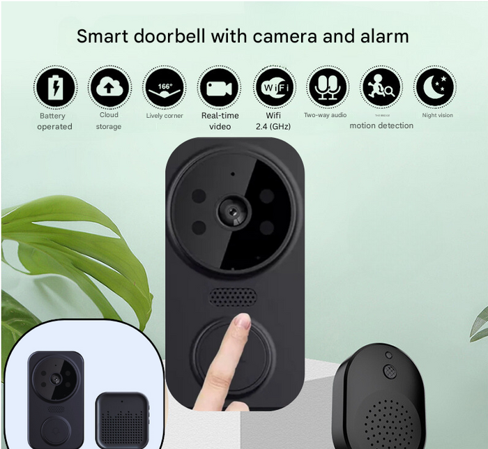 Smart Doorbell Camera | Wi-Fi Video Doorbell with HD Night Vision | Two-Way Audio for 24/7 Home Security 5
