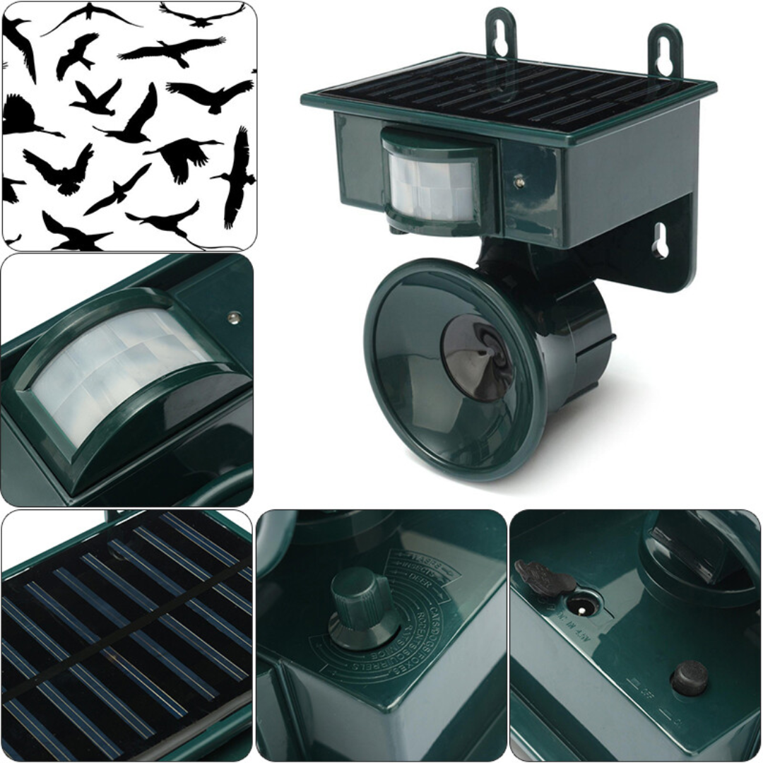 Solar Bird Repellent | Bird Deterrent Device with Realistic Sound | Effective Protection for Gardens and Balconies 1