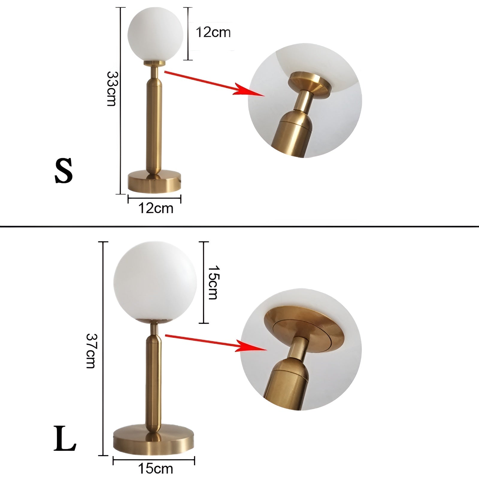 SphereShine Glass & Brass Lamp - Modern LED
