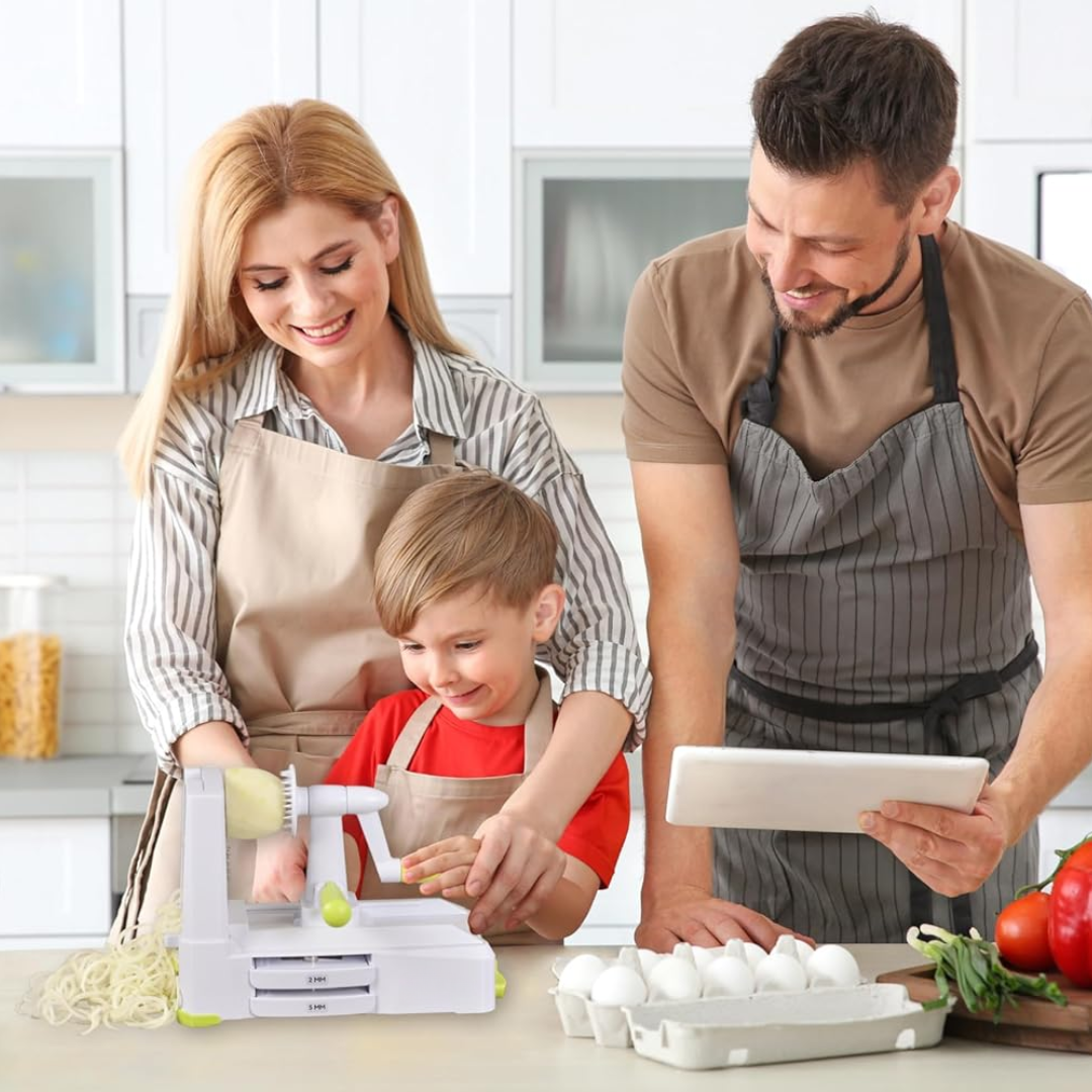 SpiralSlice | 5-Piece Vegetable Cutter with Interchangeable Blades | Durable Tool for Effortless Meal Prep 1