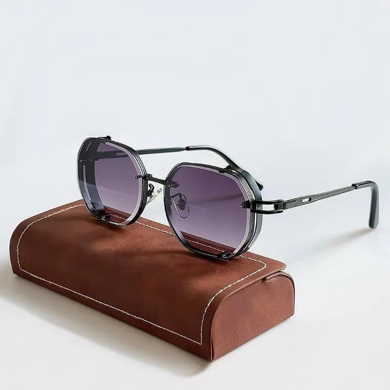 Steampunk Sunglasses - Vintage Inspired UV Protective Eyewear for Stylish Outdoor Adventures 1