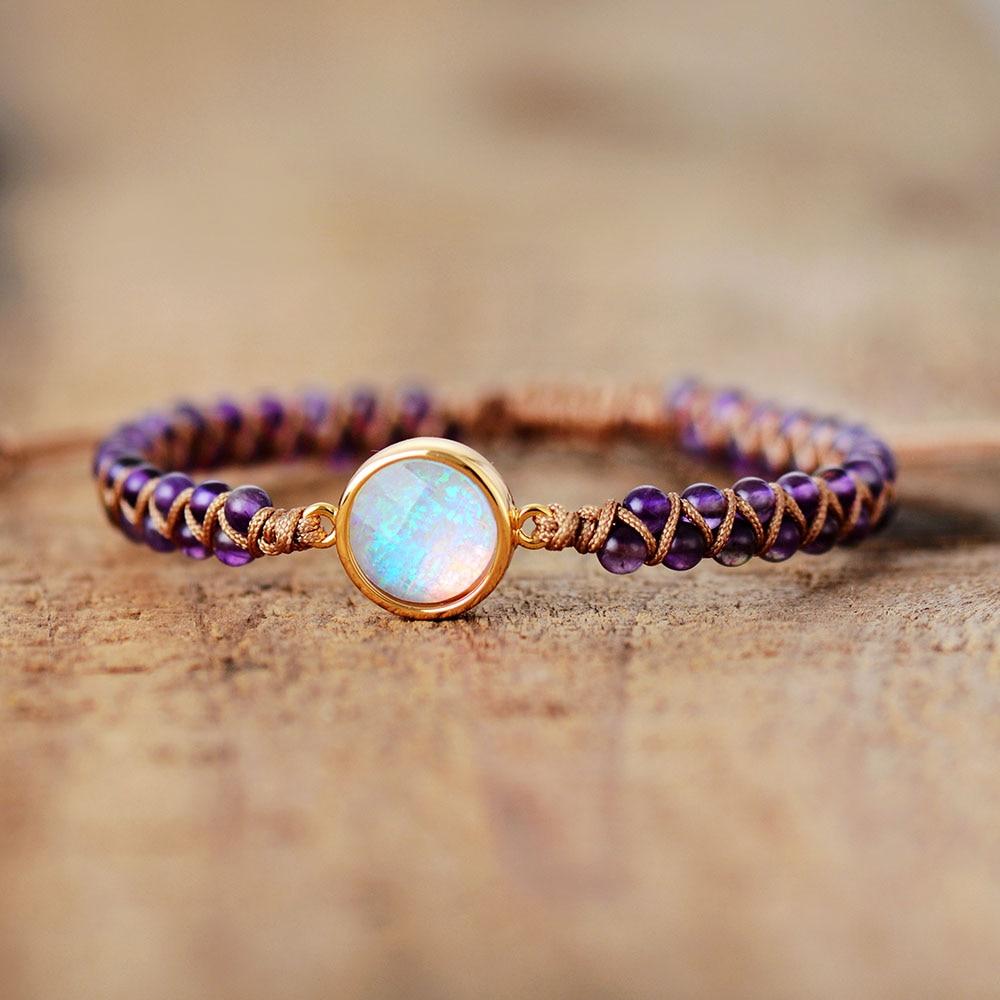 Amethyst Glow - Beaded Bracelet