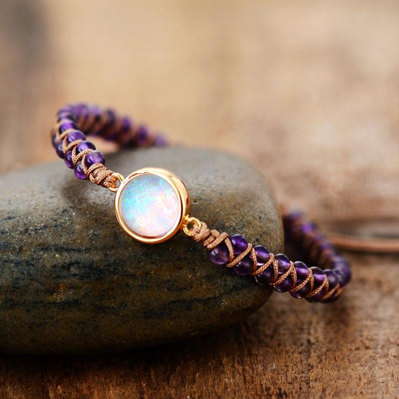 Amethyst Glow - Beaded Bracelet