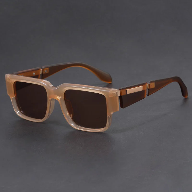 Stylish Square Frame Sunglasses - UV Protection with Anti-Glare Lenses for Clear Vision 0