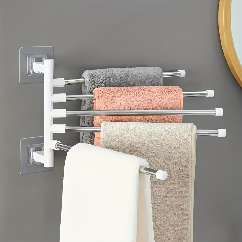 Swivel Towel Rack with Self-Adhesive Design | Space-Saving Solution for Organized Bathrooms 5