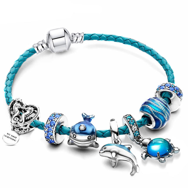 Julia - Ocean Charm Leather Bracelet for Women