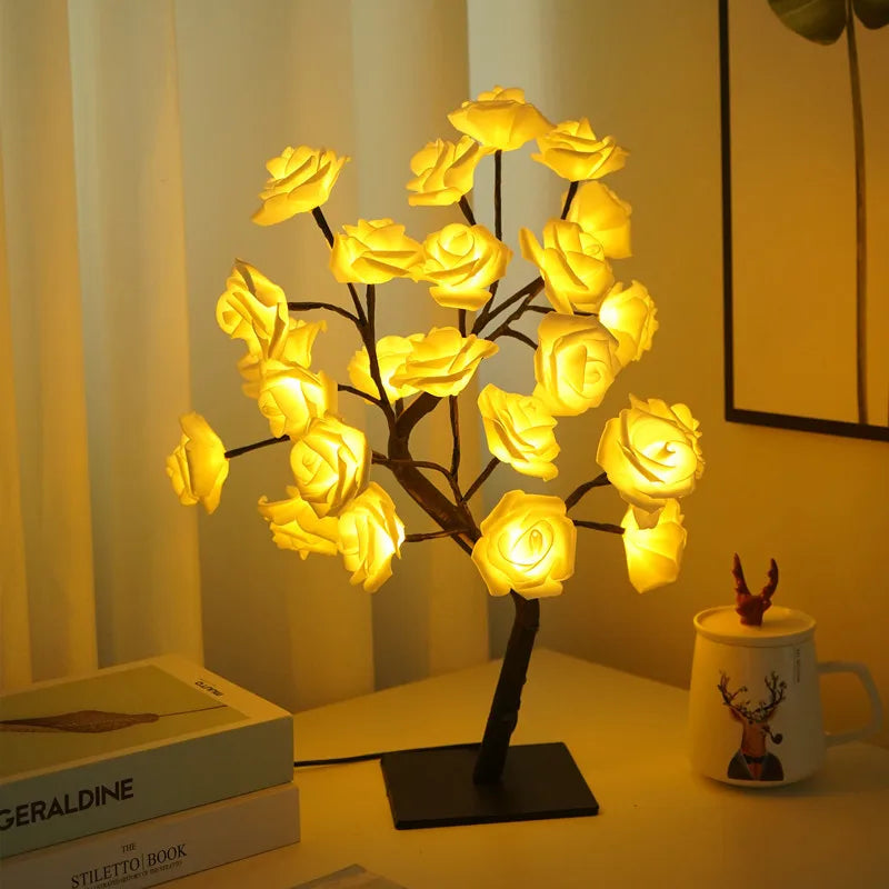 Romantic Rose Table Lamp - Warm Accent Light