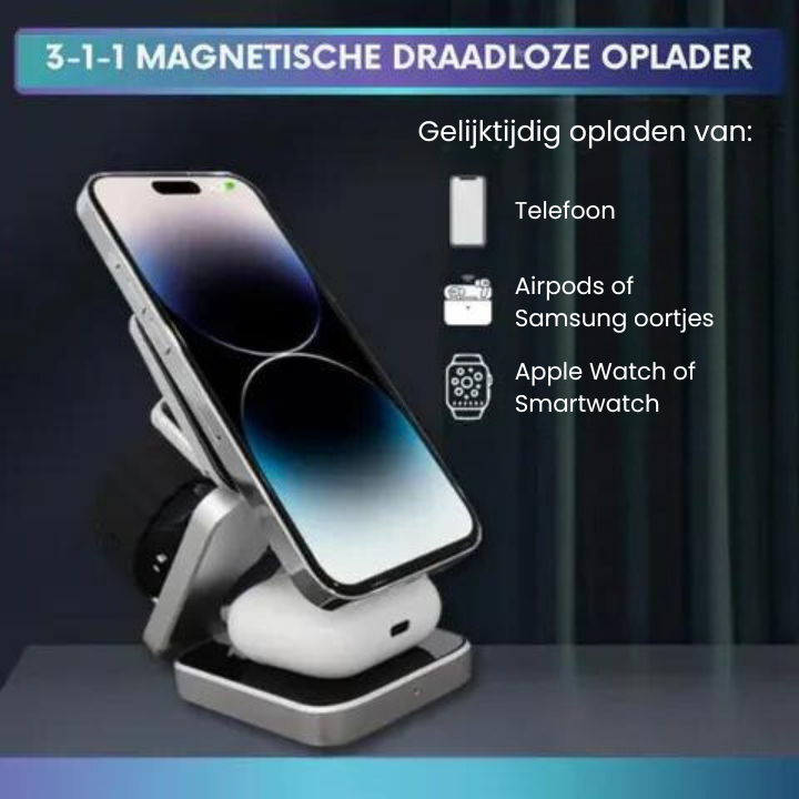 Infinite Power - 3-in-1 Wireless Charging Station for Phone, Watch and Earbuds