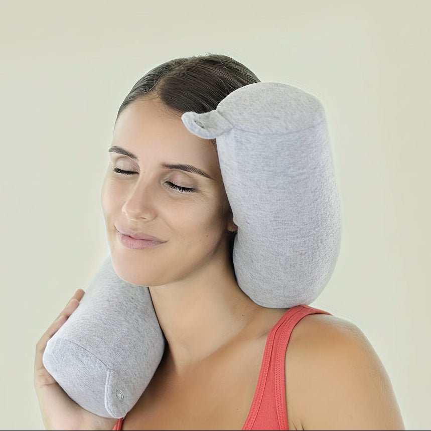 Travel Comfort | Ergonomic Memory Foam Pillow with Portable Design | Ideal for Relaxing Journeys 1