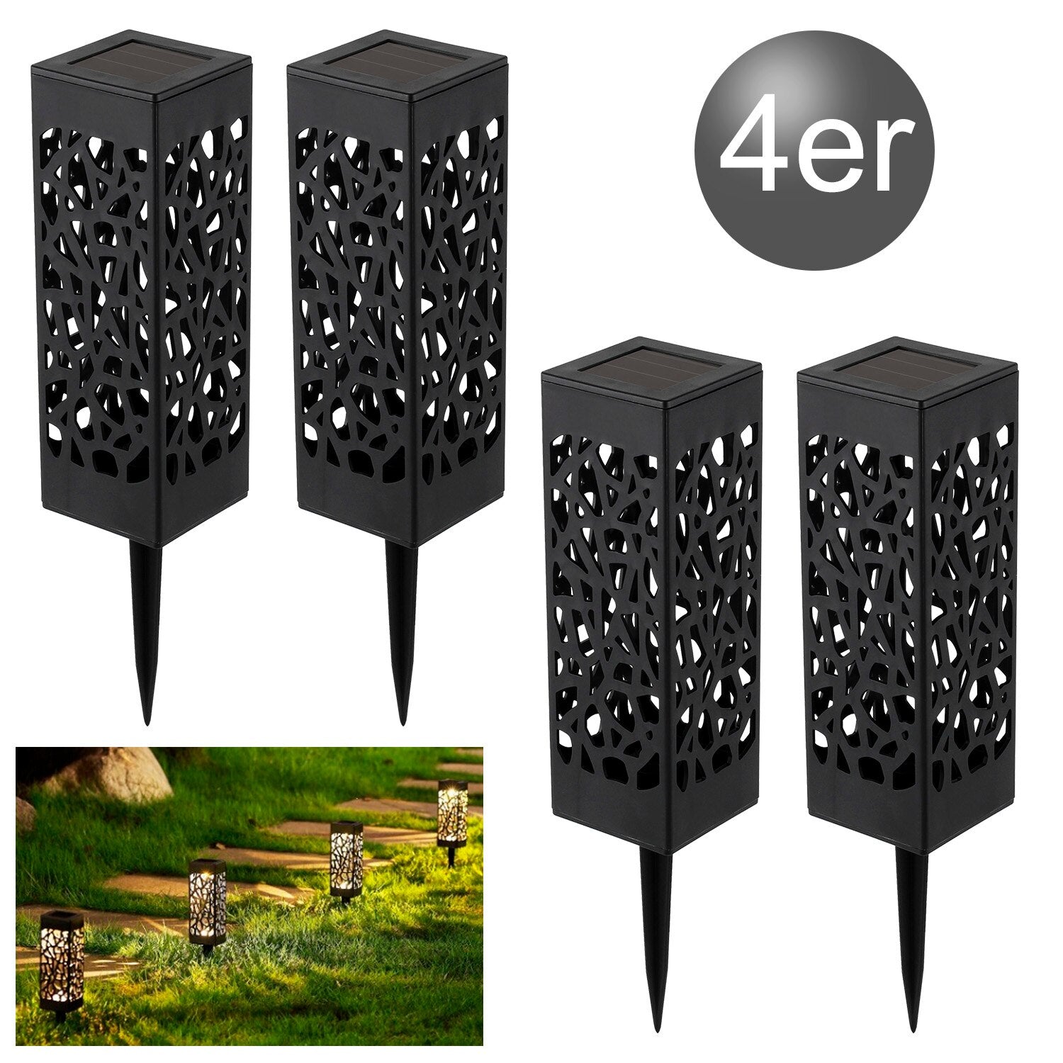 Luxury Solar Garden Lamps - Flame Effect Lanterns