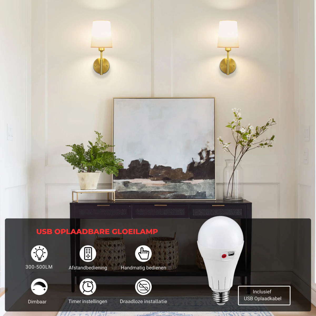Nova Wall Lamp - Wireless Rechargeable Light