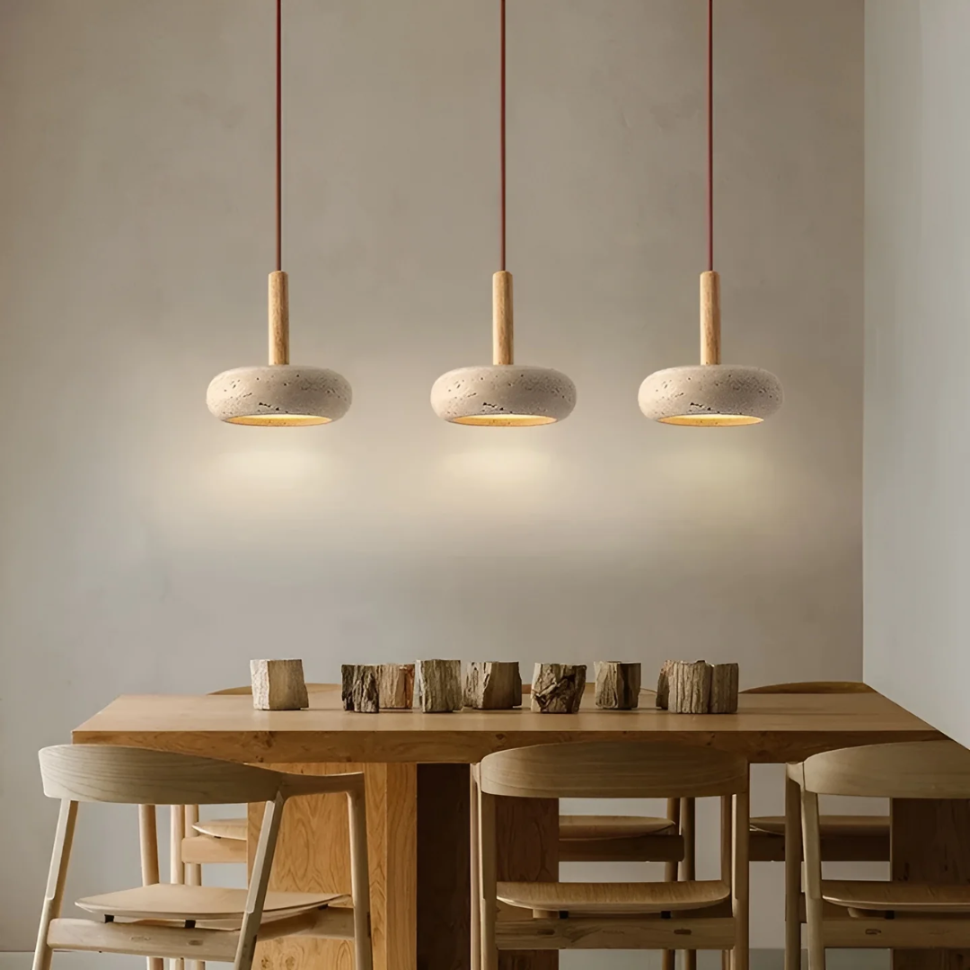 TranquilHalo - Retro Japanese LED Ceiling Lamp