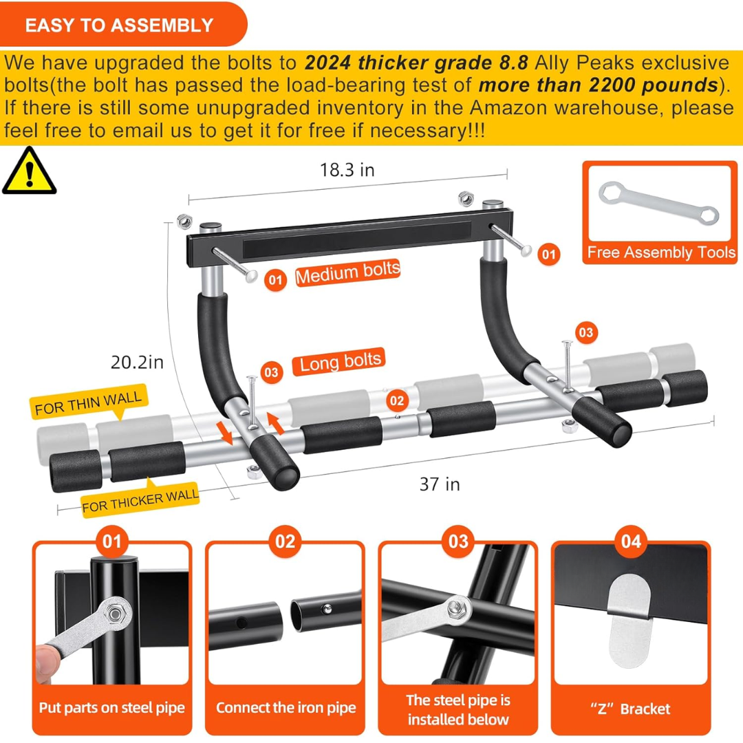 PowerGrip - Doorway Pull-Up Bar (200 kg)