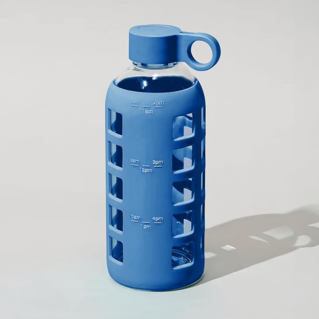 HydraFlow - Glass Water Bottle with Time Marker