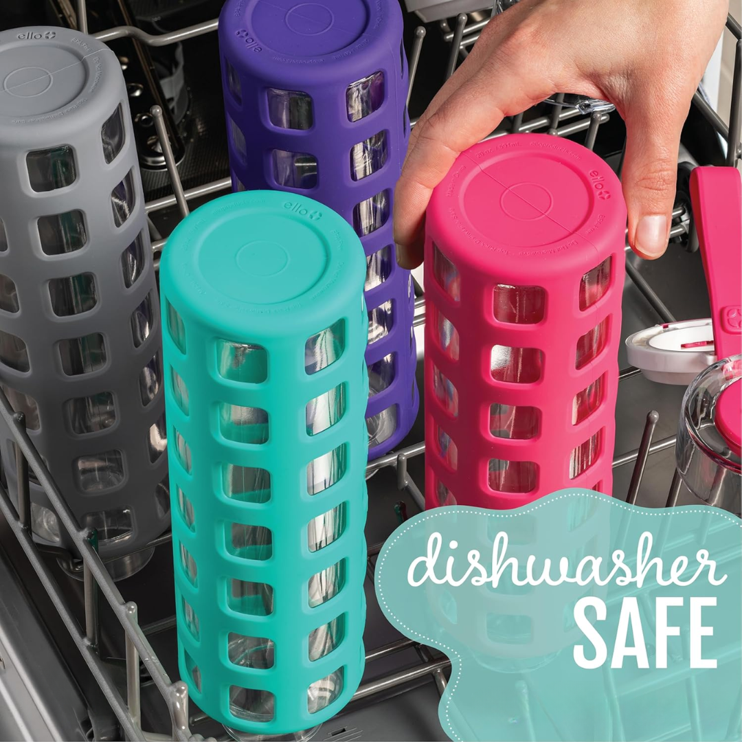 PureSip - Glass Water Bottle with Flip Lid