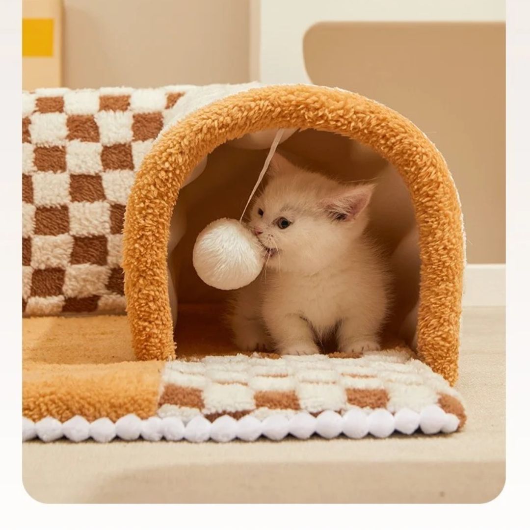 CozyCat Tunnel - Warm Plush Cat Play Tunnel