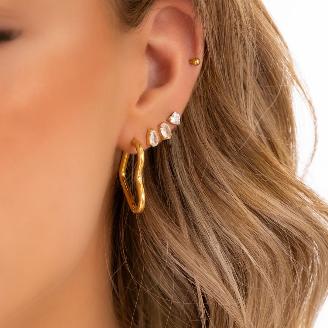 HeartLuxe - Heart Stud Earrings for Women