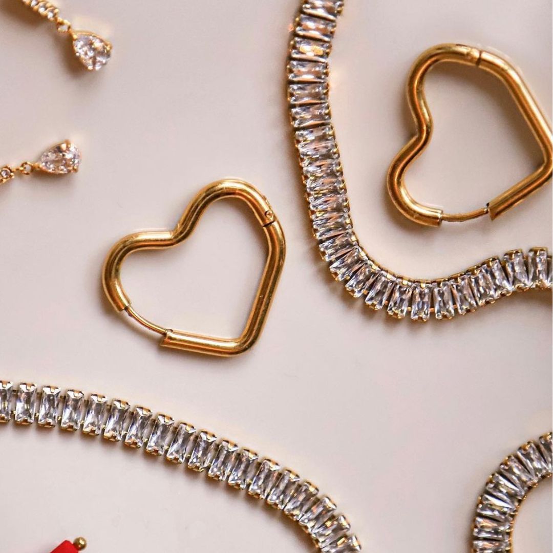 HeartLuxe - Heart Stud Earrings for Women