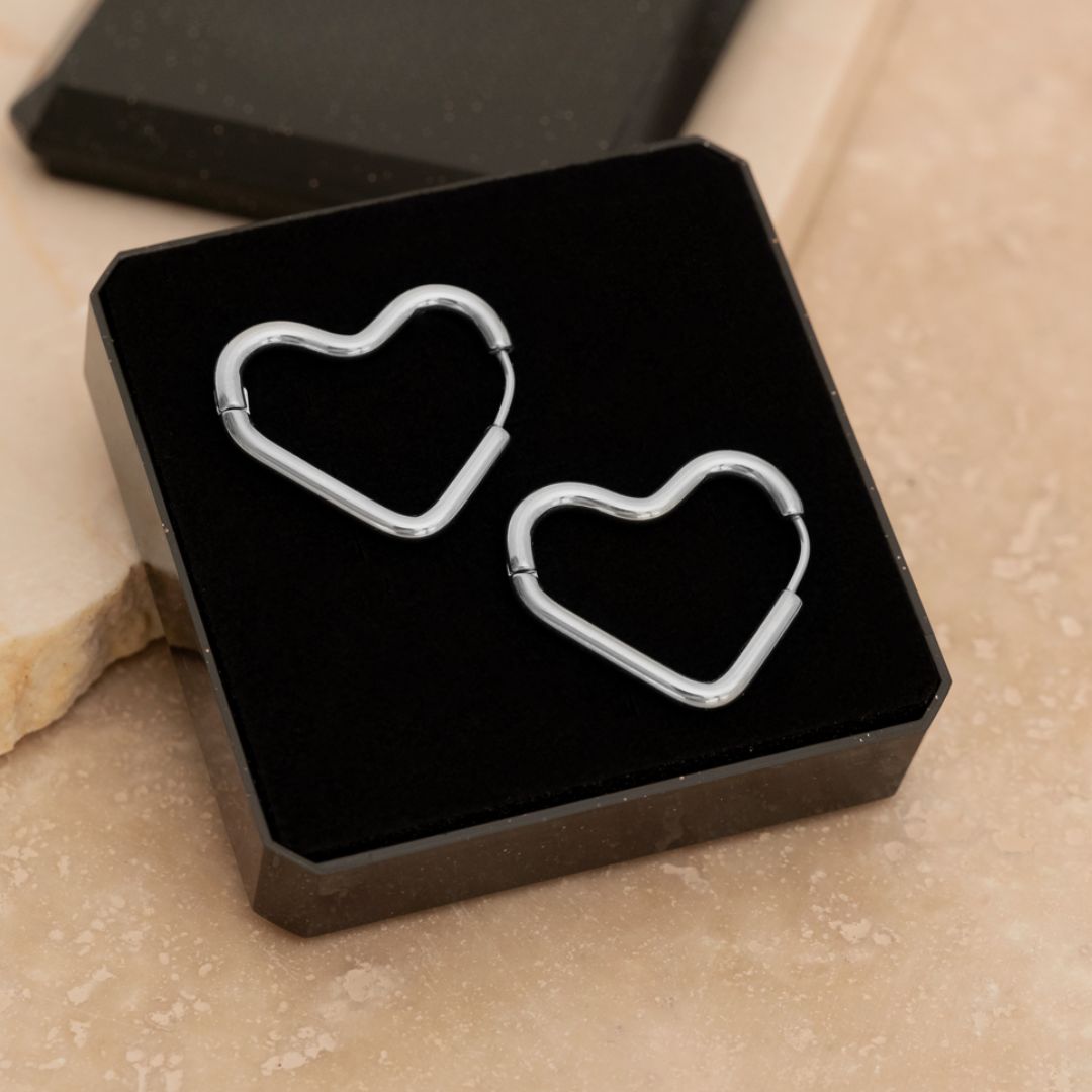 HeartLuxe - Heart Stud Earrings for Women