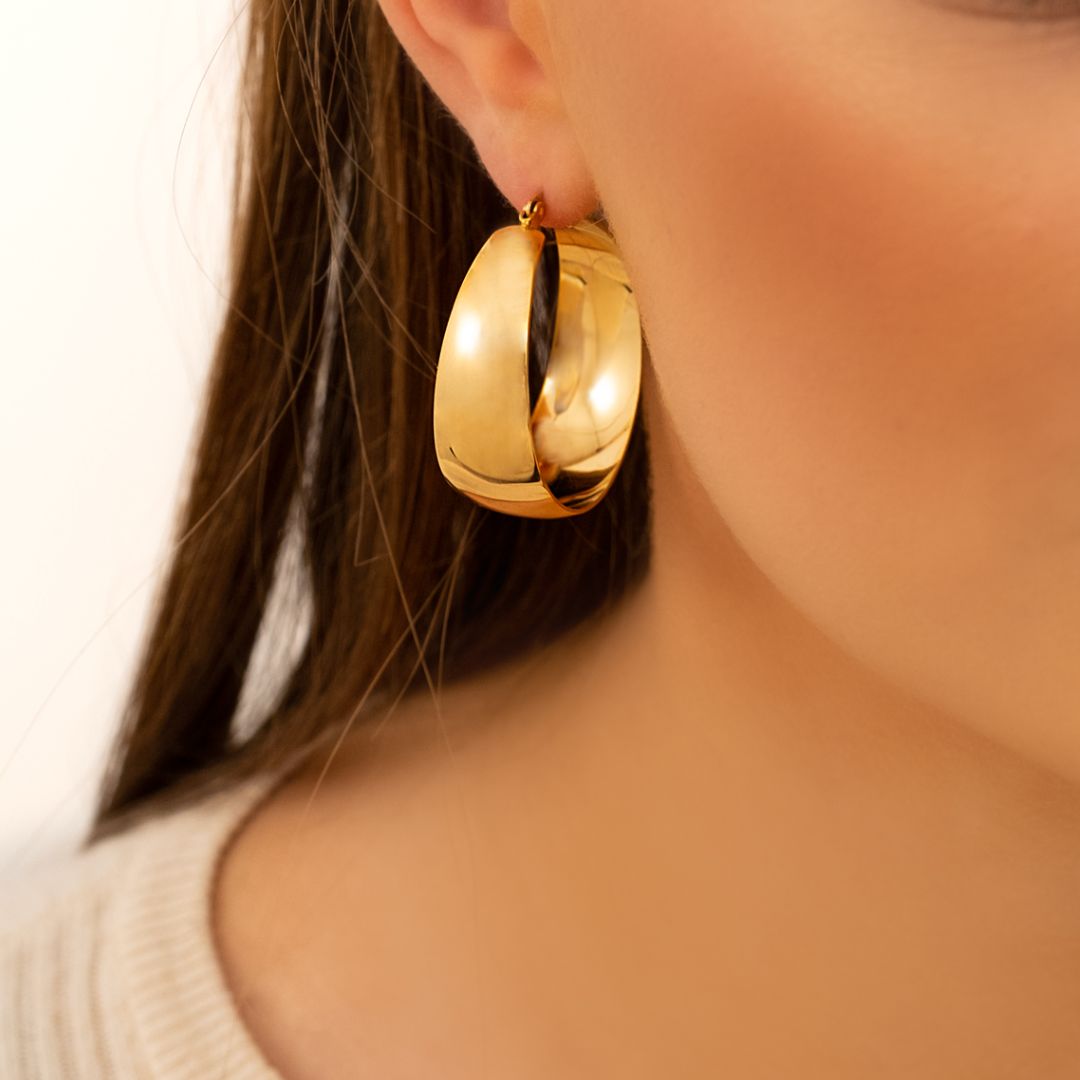 BoldAura Earrings - Bold Gold and Silver Statement Earrings