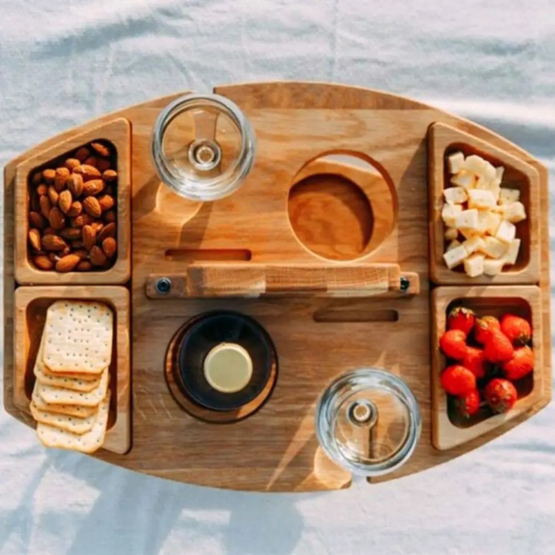 WineFold Table - Elegant Folding Wooden Wine Serving Table