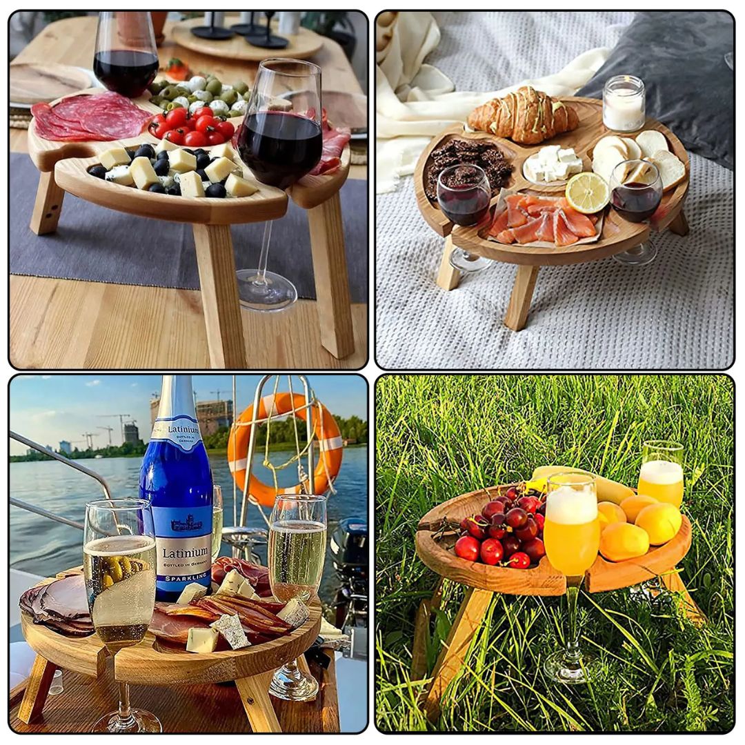 CheeseBoard Delights - Wooden Picnic Accessory