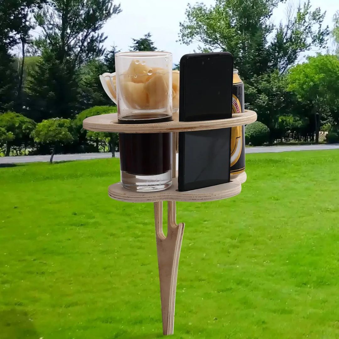 WineGlow Table - Portable Dual-Tier Outdoor Serving Table