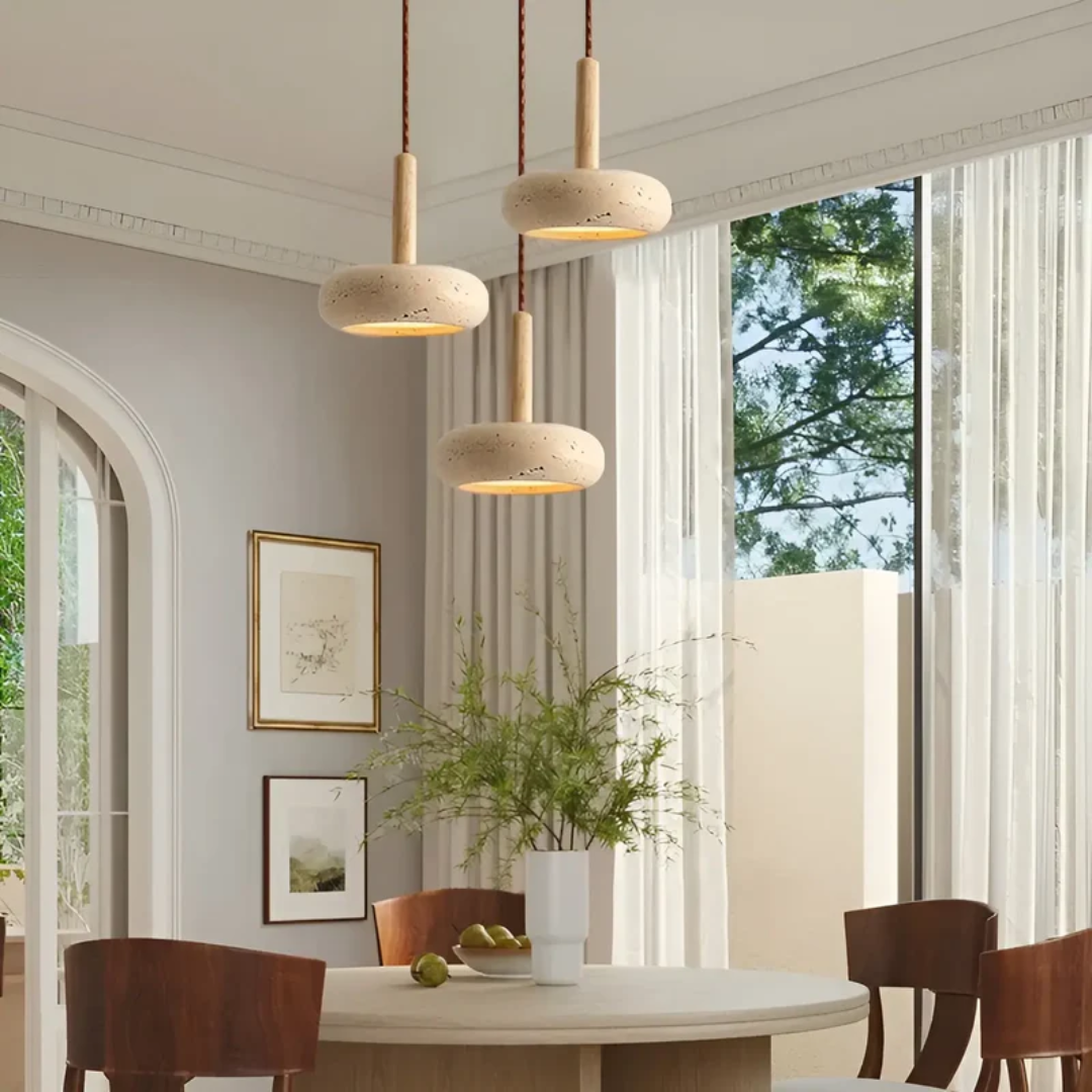 TranquilHalo - Retro Japanese LED Ceiling Lamp