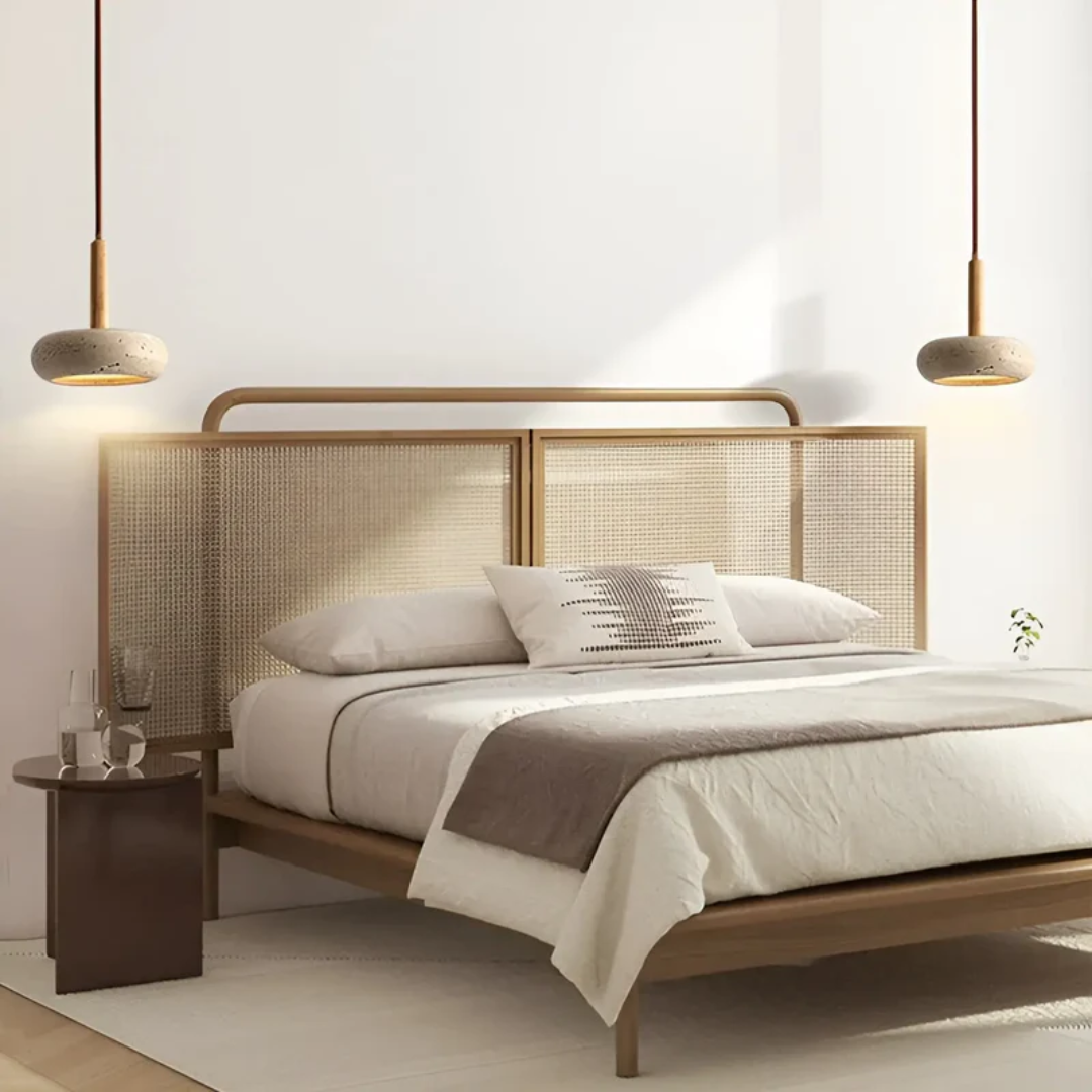 TranquilHalo - Retro Japanese LED Ceiling Lamp