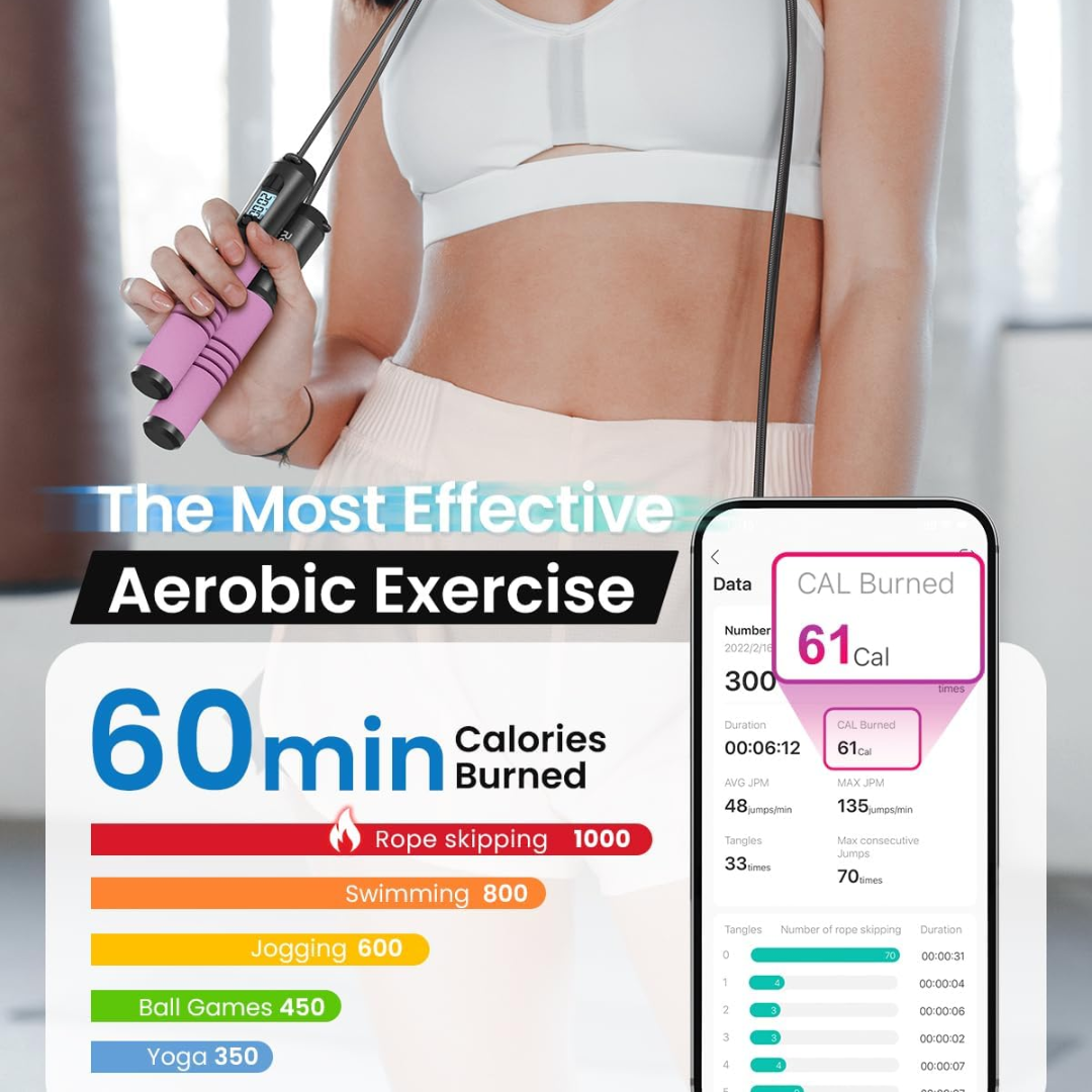 JumpFit - Smart App Jump Rope, Tangle-Free