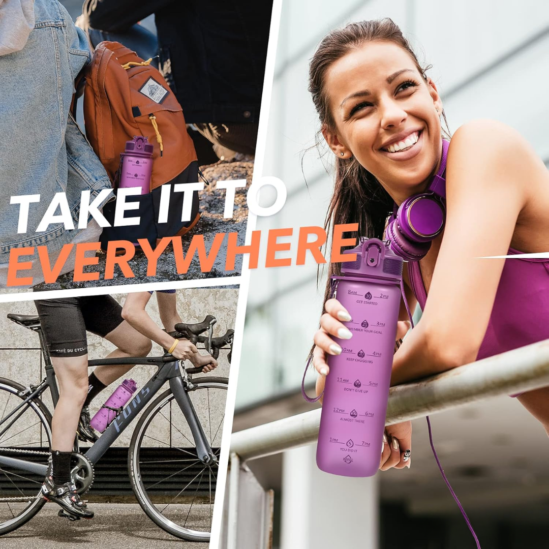 HydraBoost - Motivational Water Bottle (900ml)