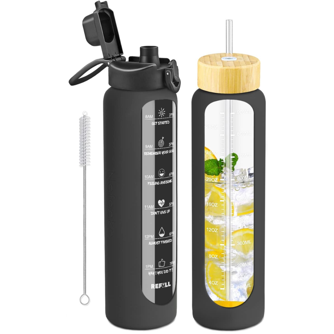 HydraVibe - Motivational Water Bottle with Straw