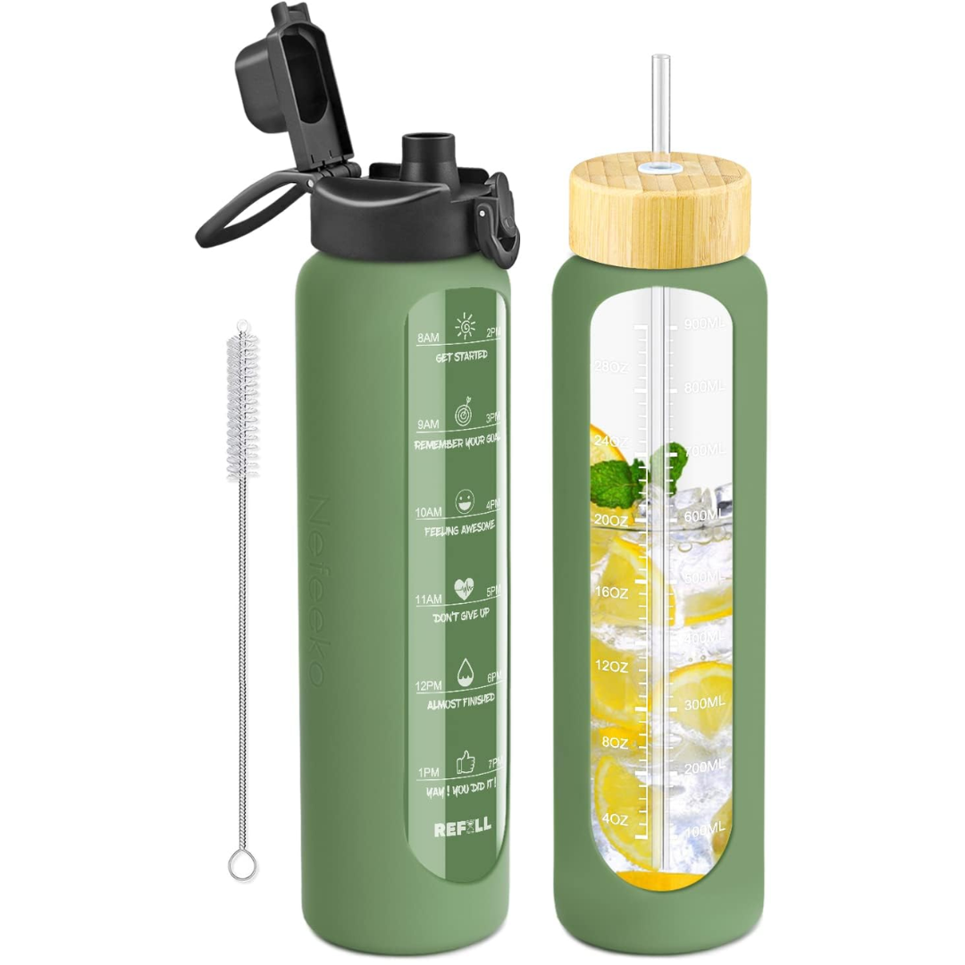 HydraVibe - Motivational Water Bottle with Straw