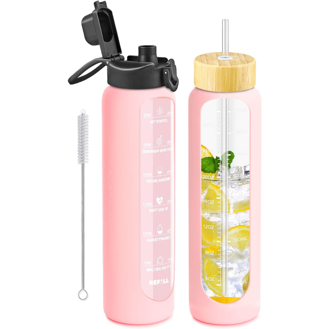HydraVibe - Motivational Water Bottle with Straw