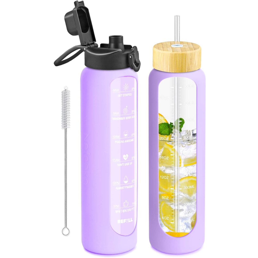 HydraVibe - Motivational Water Bottle with Straw