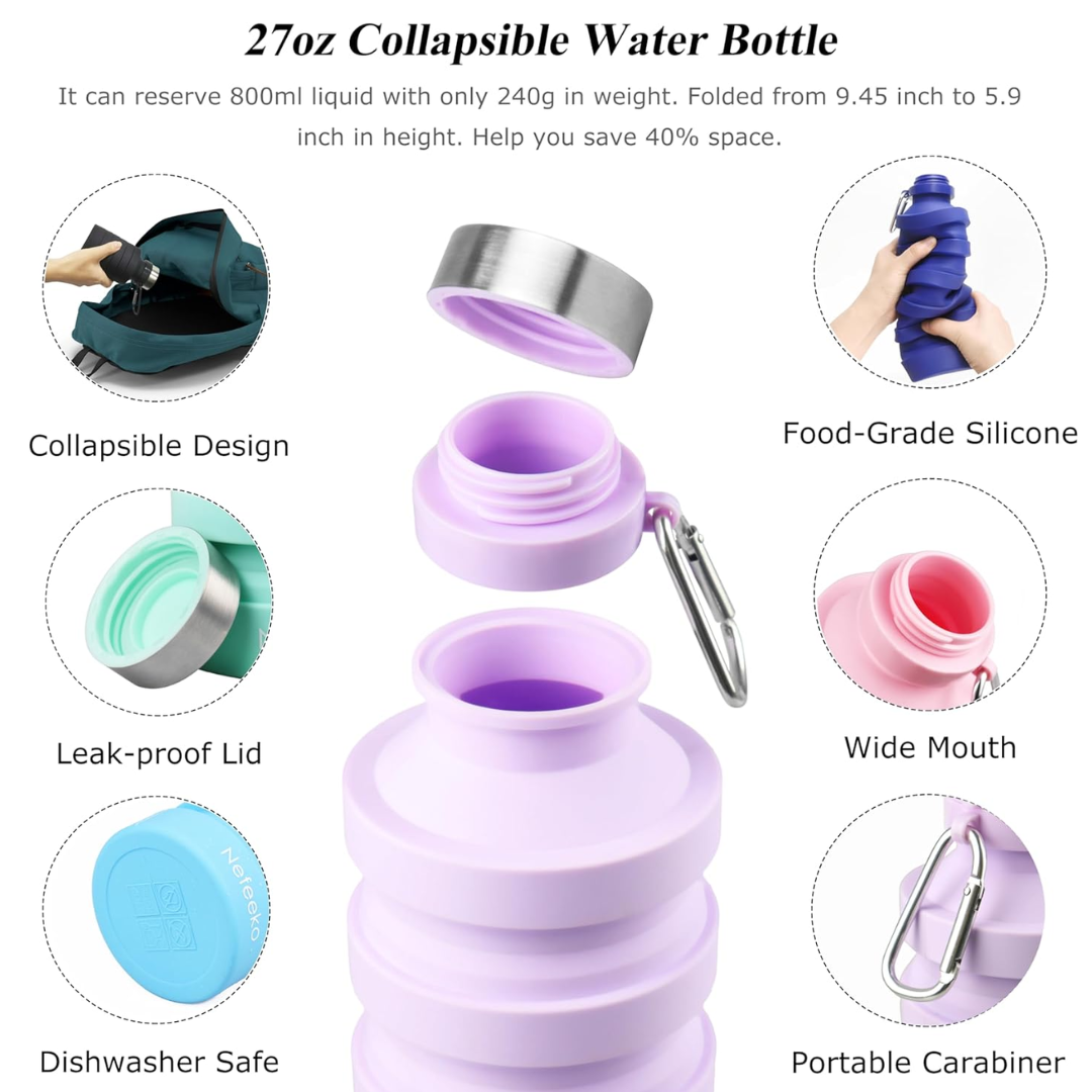 FlexiHydrate - Collapsible Silicone Water Bottle