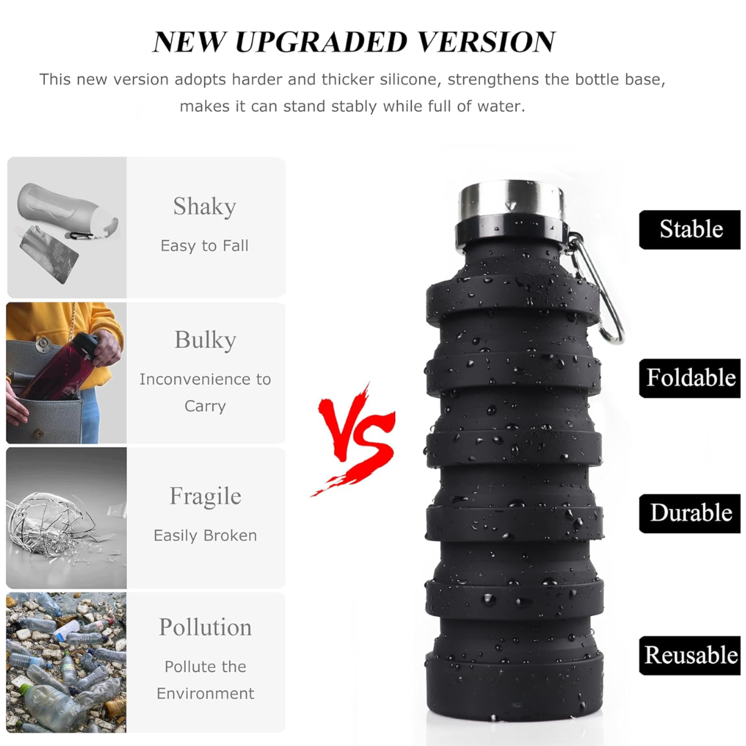 FlexiHydrate - Collapsible Silicone Water Bottle