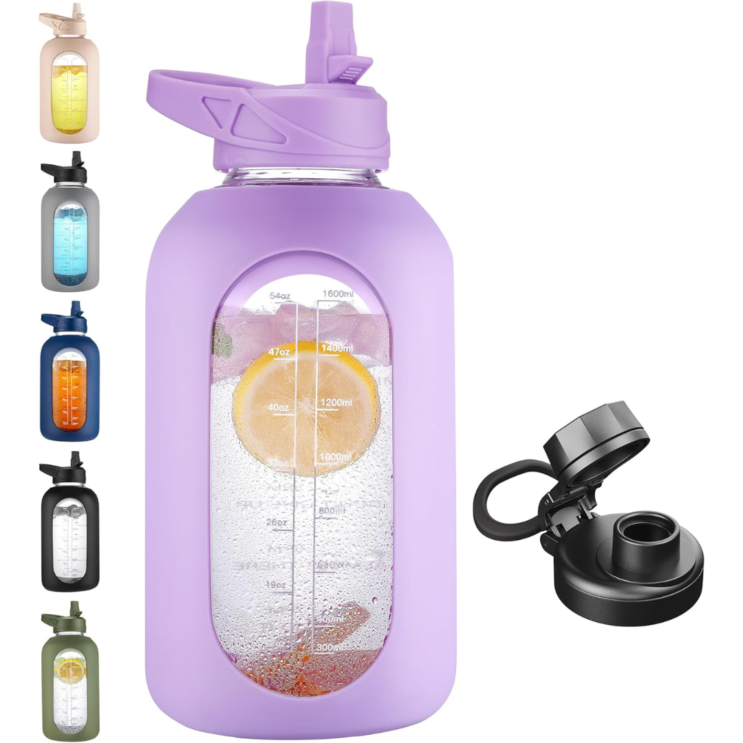 HydroGlow - Motivational Glass Water Bottle 900ml