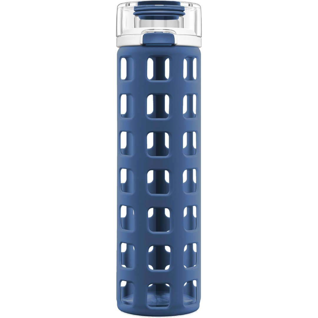 PureSip - Glass Water Bottle with Flip Lid