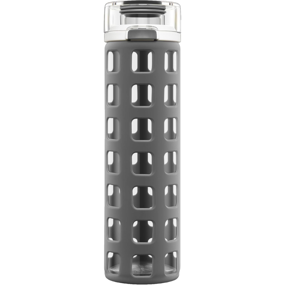 PureSip - Glass Water Bottle with Flip Lid