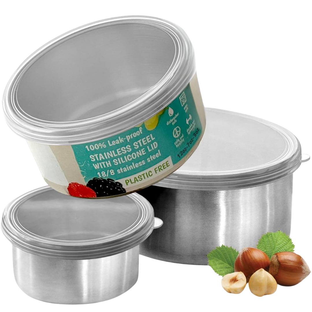 FreshBox Set - Stainless Steel Lunch Boxes with Lids