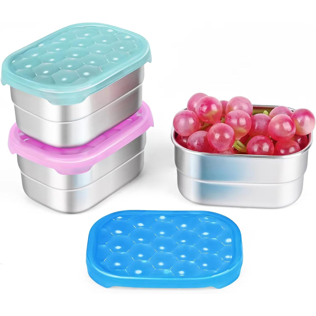SnackGuard - Stainless Steel Snack Containers with Silicone Lids